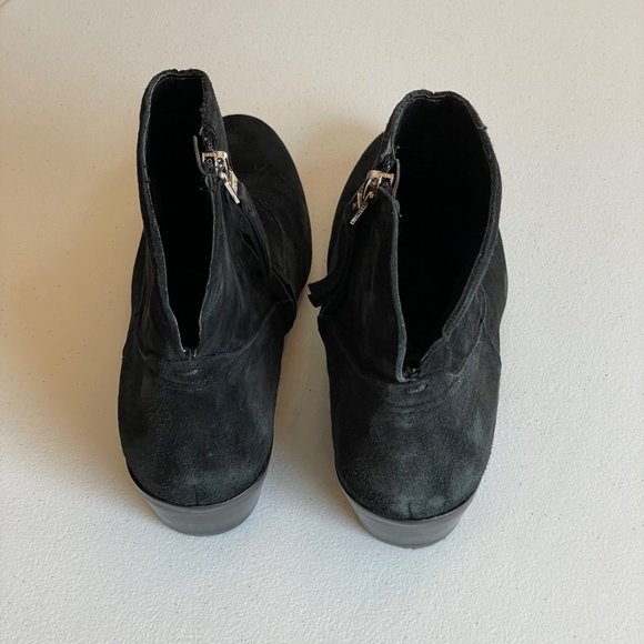 Sam Edelman Peggy Ankle Bootie Womens Size 7M Black Suede Side Zip Stacked Heel - Picture 4 of 10